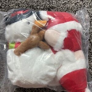 Plush Snowman Toy with Red and White Outfit